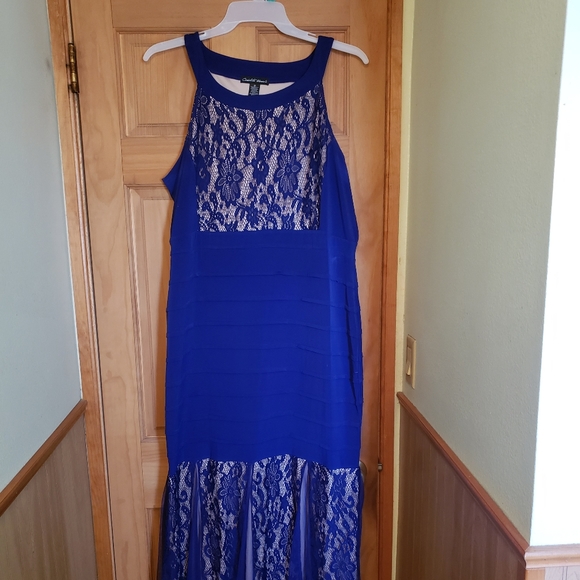 candalite blue dress Haven Blue Leilani Hawaiian Muumuu Dress with Sleeves S / Blue main image 0